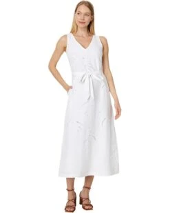 Tommy Bahama Monstera Eyelet Midi Dress | Dresses