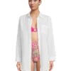 Tommy Bahama Shoreline Cotton Boyfriend Shirt | Swimwear