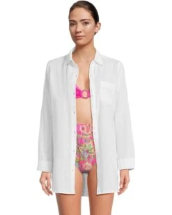 Tommy Bahama Shoreline Cotton Boyfriend Shirt | Swimwear