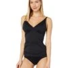 Tommy Bahama Pearl Over the Shoulder V-Neck Long Tankini | Swimwear