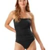 Tommy Bahama Pearl Shirred Bandeau One-Piece | Swimwear