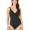 Tommy Bahama Pearl Over the Shoulder Cross Front One-Piece | Swimwear