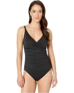 Tommy Bahama Pearl Over the Shoulder Cross Front One-Piece | Swimwear