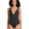 Tommy Bahama Pearl Tie Front One-Piece | Swimwear