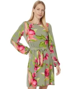 Tommy Bahama Lavish Blooms Long Sleeve Short Dress | Dresses