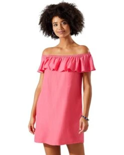 Tommy Bahama Linen Dye Off-the-Shoulder Dress Cover-Up | Swimwear