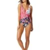 Tommy Bahama Summer Floral Wrap Front One-Piece | Swimwear