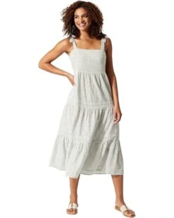Tommy Bahama Shoreline Stampedripe Square Neck Dress | Dresses