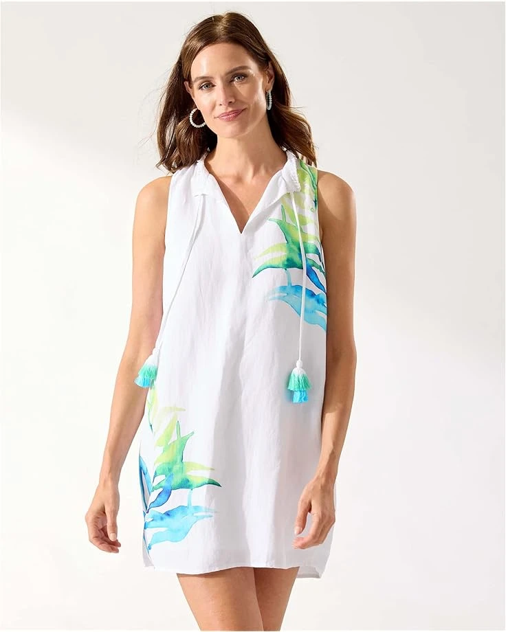 Tommy Bahama Island Cays Seafronds Engineered Split-Neck Dress | Swimwear 1 Tommy Bahama Island Cays Seafronds Engineered Split-Neck Dress | Swimwear