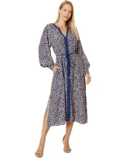 Tommy Bahama Safari Spots Long Sleeve Midi Dress | Dresses