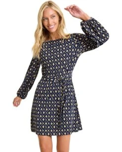 Tommy Bahama Reversible Diamond Cay Long Sleeve Short Dress | Dresses