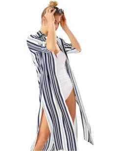 Tommy Bahama Tan Lines Stripes Midi Duster | Swimwear